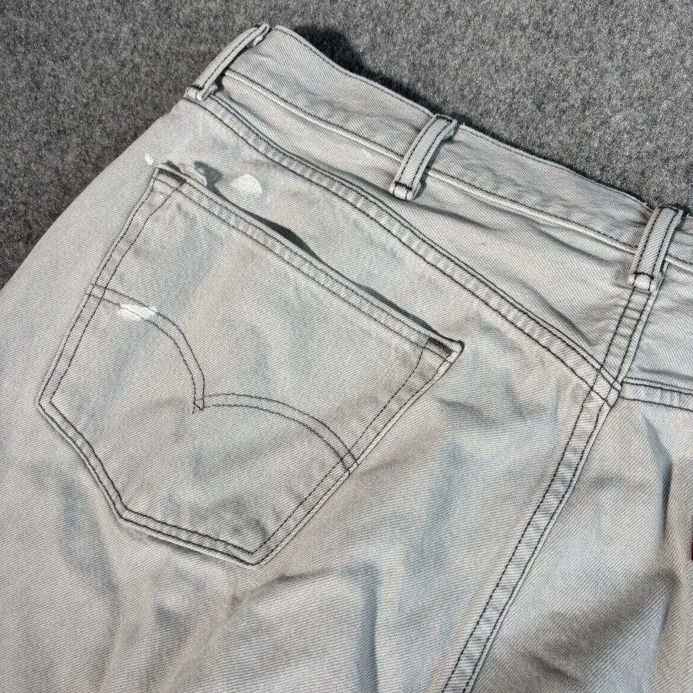 Levi's 501 Jeans Mens 42x32 (Fits 39x29) Light Wash Gray Streetwear Skater‎ Work